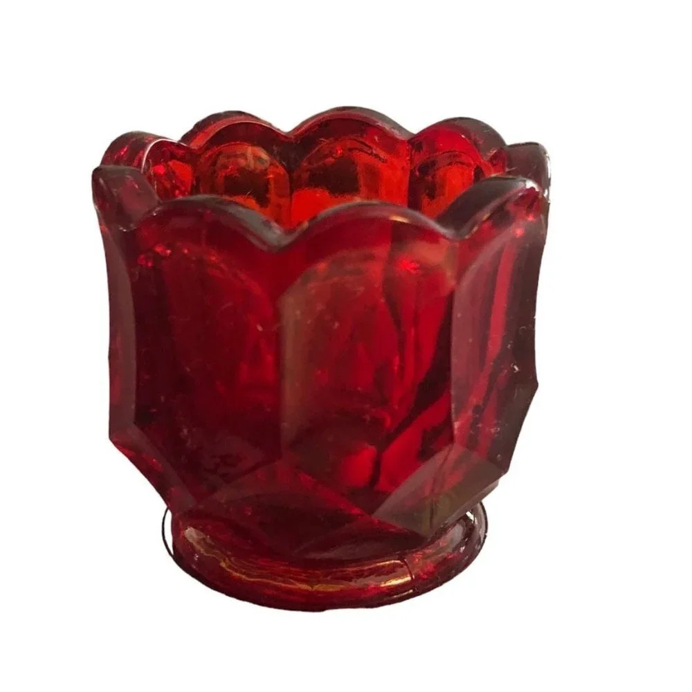 VINTAGE L.E. Smith Glass "Dominion" Flame or Amberina Toothpick/Matchstick Holde